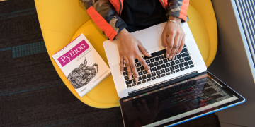 Image of person using laptop
