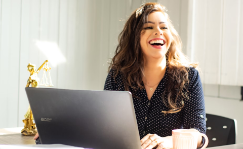 Image of woman using a computer