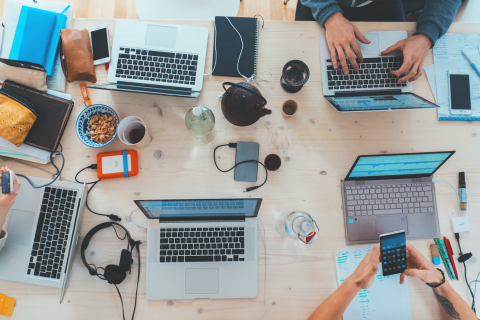 Image of people working on computers