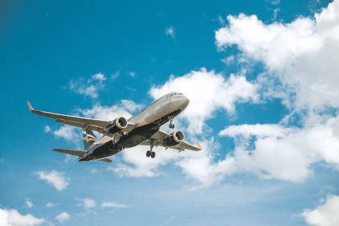 a jet plane flying in the sky