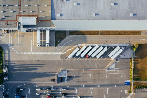 top view of warehouse