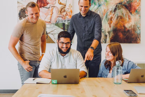 employees collaborating on a project
