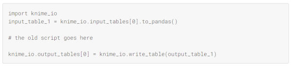 KNIME Python Integration for Fast Data Transfer