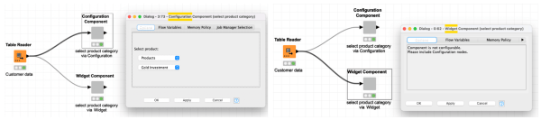 Widget vs Configuration Nodes