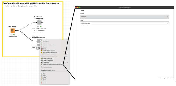 Widget vs Configuration Nodes