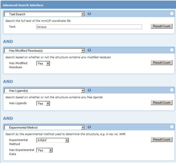 PDB Advanced query form