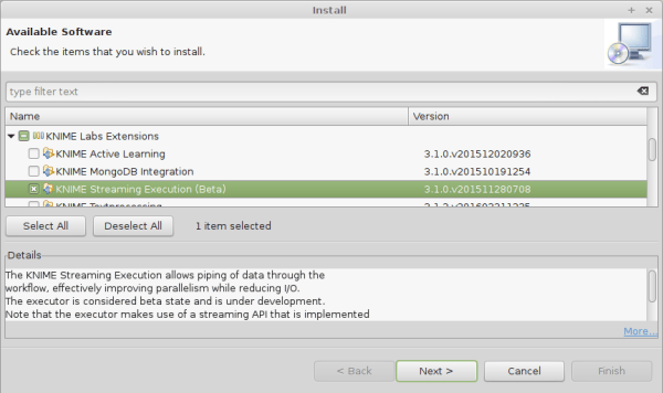 Installation KNIME Streaming Executor
