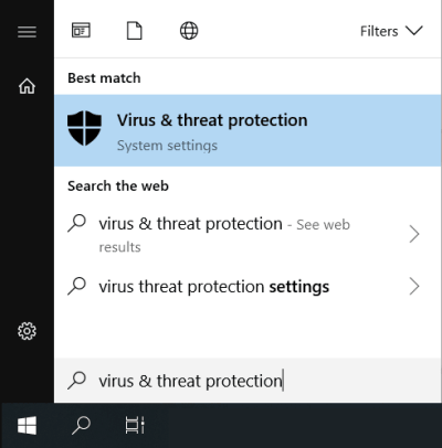 browse windows defender settings