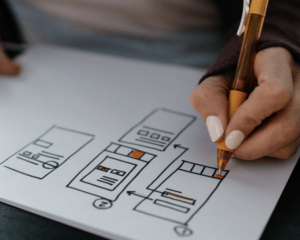 Image of person drawing a chart